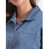 imageAllegra K Womens Denim Shirt Short Sleeve Button Down Classic Jean Shirt Summer TopsBlue