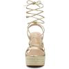 imageAllegra K Womens Espadrilles Platform Wedges Heel Lace Up SandalsGold