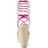 imageAllegra K Womens Espadrilles Platform Wedges Heel Lace Up SandalsHot Pink