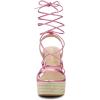 imageAllegra K Womens Espadrilles Platform Wedges Heel Lace Up SandalsPink