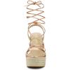 imageAllegra K Womens Espadrilles Platform Wedges Heel Lace Up SandalsRose Gold