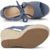 imageAllegra K Womens Espadrilles Tie Up Ankle Strap Wedges SandalsHaze Blue