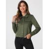 imageAllegra K Womens Faux Suede Jacket Point Collar Button Down Cropped Sanded Moto Biker CoatArmy Green