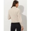 imageAllegra K Womens Faux Suede Jacket Point Collar Button Down Cropped Sanded Moto Biker CoatBeige