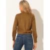 imageAllegra K Womens Faux Suede Jacket Point Collar Button Down Cropped Sanded Moto Biker CoatBrown