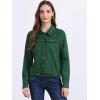imageAllegra K Womens Faux Suede Jacket Point Collar Button Down Cropped Sanded Moto Biker CoatGreen