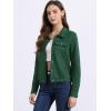 imageAllegra K Womens Faux Suede Jacket Point Collar Button Down Cropped Sanded Moto Biker CoatGreen
