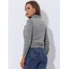 imageAllegra K Womens Faux Suede Jacket Point Collar Button Down Cropped Sanded Moto Biker CoatGrey