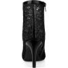 imageAllegra K Womens Floral Embroidered Stiletto Heels Lace Ankle BootsBlack