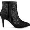 imageAllegra K Womens Floral Embroidered Stiletto Heels Lace Ankle BootsBlack