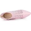 imageAllegra K Womens Floral Embroidered Stiletto Heels Lace Ankle BootsPink