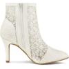 imageAllegra K Womens Floral Embroidered Stiletto Heels Lace Ankle BootsWhite