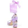 imageAllegra K Womens Floral Heels Satin Lace Up Chunky Heel SandalsPurple