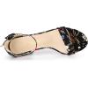 imageAllegra K Womens Floral Print Open Toe Block High Heels Summer SandalsBlack Flower