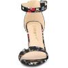 imageAllegra K Womens Floral Print Open Toe Block High Heels Summer SandalsBlack Flower