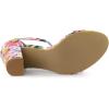 imageAllegra K Womens Floral Print Open Toe Block High Heels Summer SandalsColorful