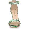 imageAllegra K Womens Floral Print Open Toe Block High Heels Summer SandalsGreen