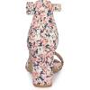 imageAllegra K Womens Floral Print Open Toe Block High Heels Summer SandalsPink Blue