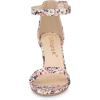 imageAllegra K Womens Floral Print Open Toe Block High Heels Summer SandalsPink Blue