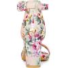 imageAllegra K Womens Floral Print Open Toe Block High Heels Summer SandalsPink Flowers