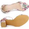 imageAllegra K Womens Floral Print Open Toe Block High Heels Summer SandalsPink Flowers