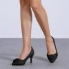 imageAllegra K Womens Flower Closed Pointed Toe Stiletto Heels Shoes PumpsBlack