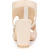 imageAllegra K Womens Front Zip Cut Out Chunky Heels Slingback Gladiator Heel SandalsBeige