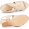 imageAllegra K Womens Front Zip Cut Out Chunky Heels Slingback Gladiator Heel SandalsBeige