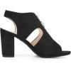 imageAllegra K Womens Front Zip Cut Out Chunky Heels Slingback Gladiator Heel SandalsBlack