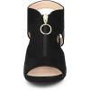 imageAllegra K Womens Front Zip Cut Out Chunky Heels Slingback Gladiator Heel SandalsBlack