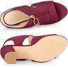 imageAllegra K Womens Front Zip Cut Out Chunky Heels Slingback Gladiator Heel SandalsBurgundy