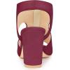 imageAllegra K Womens Front Zip Cut Out Chunky Heels Slingback Gladiator Heel SandalsBurgundy