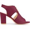 imageAllegra K Womens Front Zip Cut Out Chunky Heels Slingback Gladiator Heel SandalsBurgundy