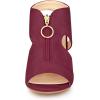 imageAllegra K Womens Front Zip Cut Out Chunky Heels Slingback Gladiator Heel SandalsBurgundy