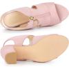 imageAllegra K Womens Front Zip Cut Out Chunky Heels Slingback Gladiator Heel SandalsLight Pink