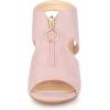 imageAllegra K Womens Front Zip Cut Out Chunky Heels Slingback Gladiator Heel SandalsLight Pink