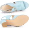 imageAllegra K Womens Front Zip Cut Out Chunky Heels Slingback Gladiator Heel SandalsSky Blue