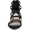 imageAllegra K Womens Gladiator Heels Strappy Back Zip Chunky Heel SandalsBlack