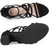 imageAllegra K Womens Gladiator Heels Strappy Back Zip Chunky Heel SandalsBlack