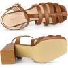 imageAllegra K Womens Gladiator Platform Square Toe TStrap Chunky Heel Fisherman SandalsBrown