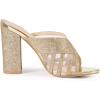 imageAllegra K Womens Glitter Mesh Slip on Chunky Heel Slide SandalsGold