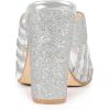 imageAllegra K Womens Glitter Mesh Slip on Chunky Heel Slide SandalsSilver