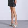 imageAllegra K Womens Glitter Mesh Slip on Chunky Heel Slide SandalsSilver