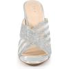 imageAllegra K Womens Glitter Mesh Slip on Chunky Heel Slide SandalsSilver