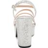 imageAllegra K Womens Glitter Sparkly Strappy Platform Chunky Heels SandalsGlitter Silver