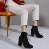 imageAllegra K Womens Heel Boots Round Toe Chunky Heels Ankle BootsBlack