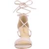 imageAllegra K Womens Kitten Heel Lace Up Open Toe SandalsBeige Pink