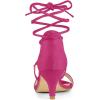 imageAllegra K Womens Kitten Heel Lace Up Open Toe SandalsHot Pink