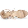 imageAllegra K Womens Kitten Heel Lace Up Open Toe SandalsNude