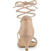 imageAllegra K Womens Kitten Heel Lace Up Open Toe SandalsNude
